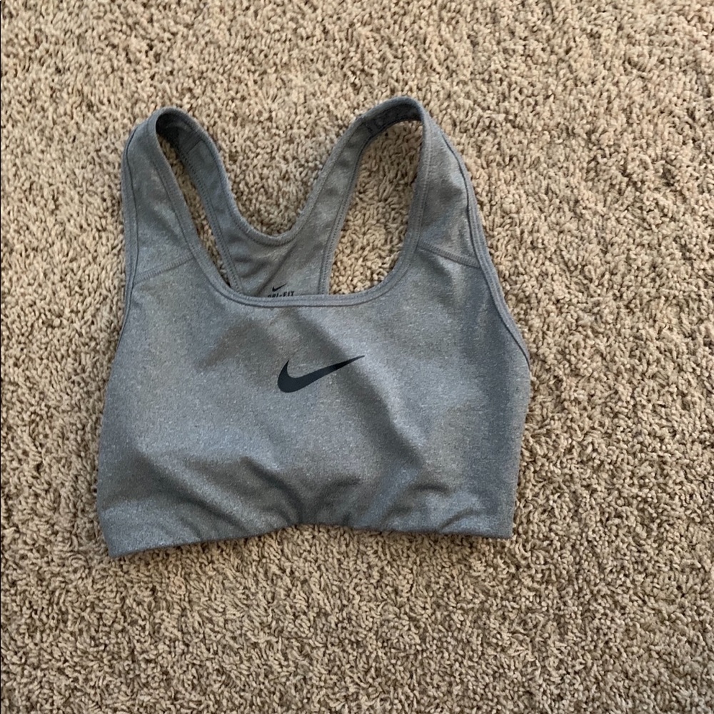 Gray Nike sports bra